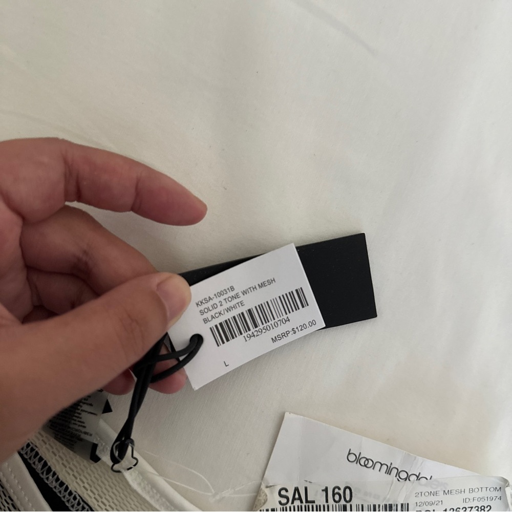 Kendall + Kylie Black and White Mesh Bikini Bottom size L - Picture 6 of 7